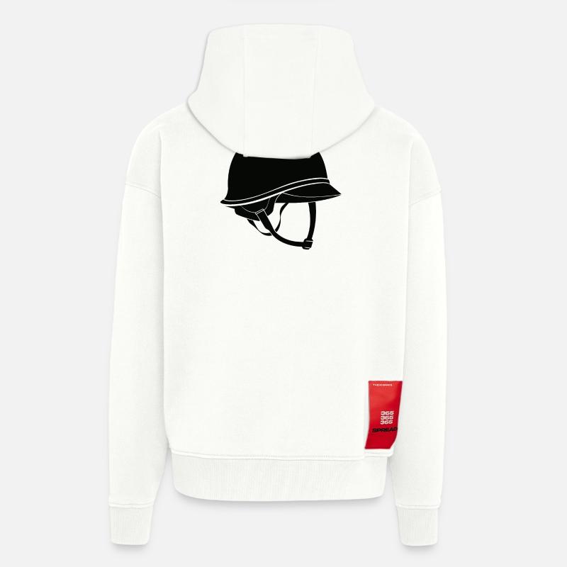 Casque de l’armée - Veste à capuche bio épaisse oversize fabriqué en UE - OFF WHITE