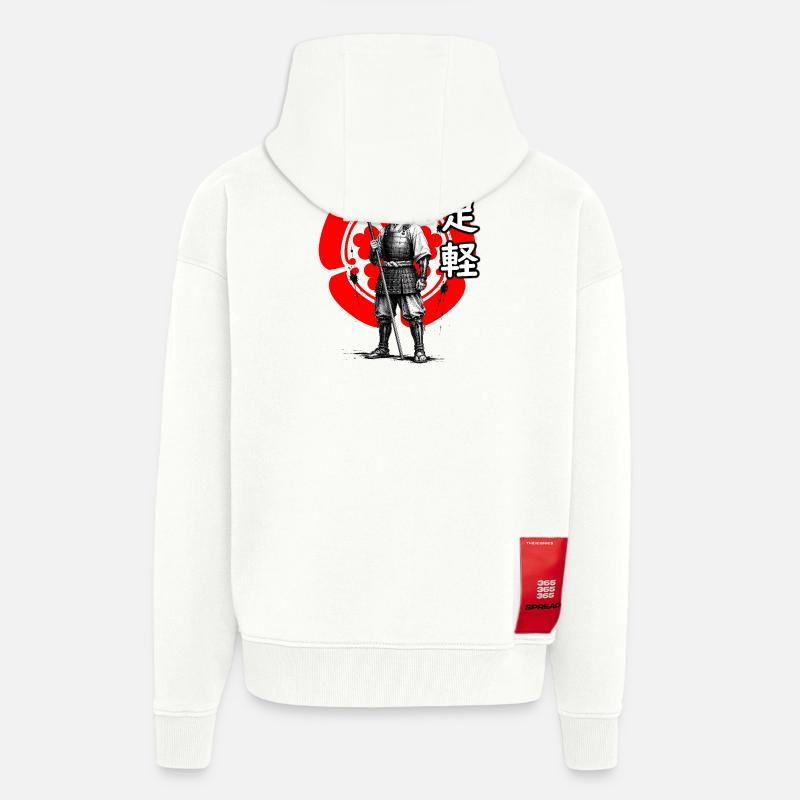 Ashigaru du clan Oda, période Sengoku - Veste à capuche bio épaisse oversize fabriqué en UE - OFF WHITE