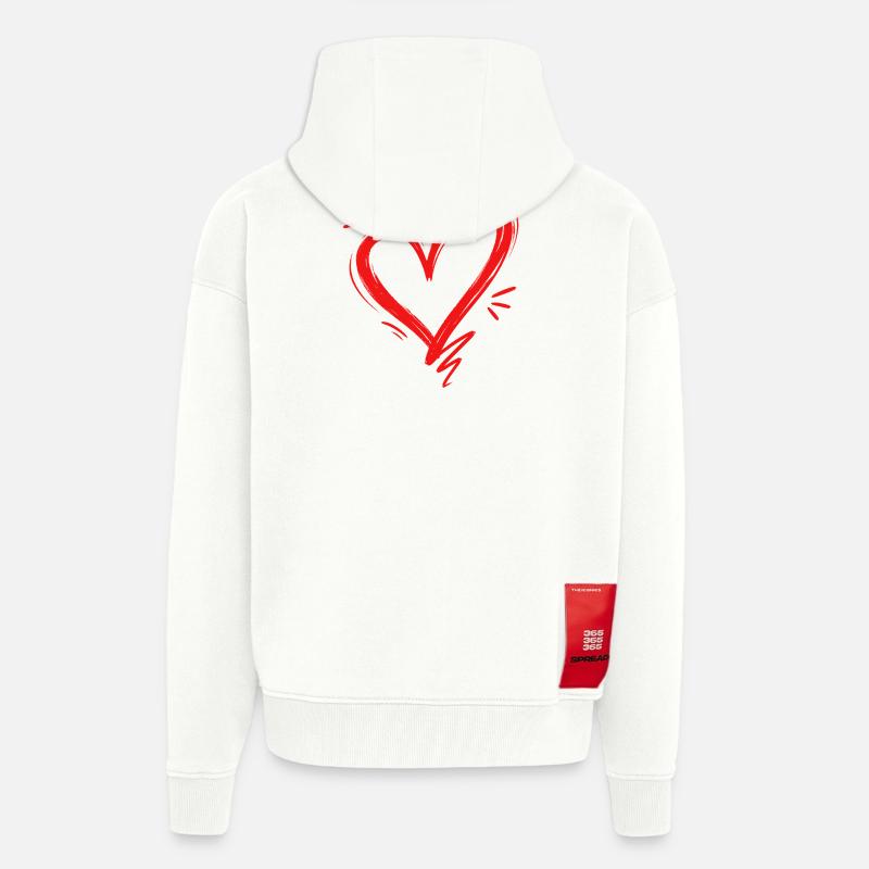 Cœur - Veste à capuche bio épaisse oversize fabriqué en UE - OFF WHITE