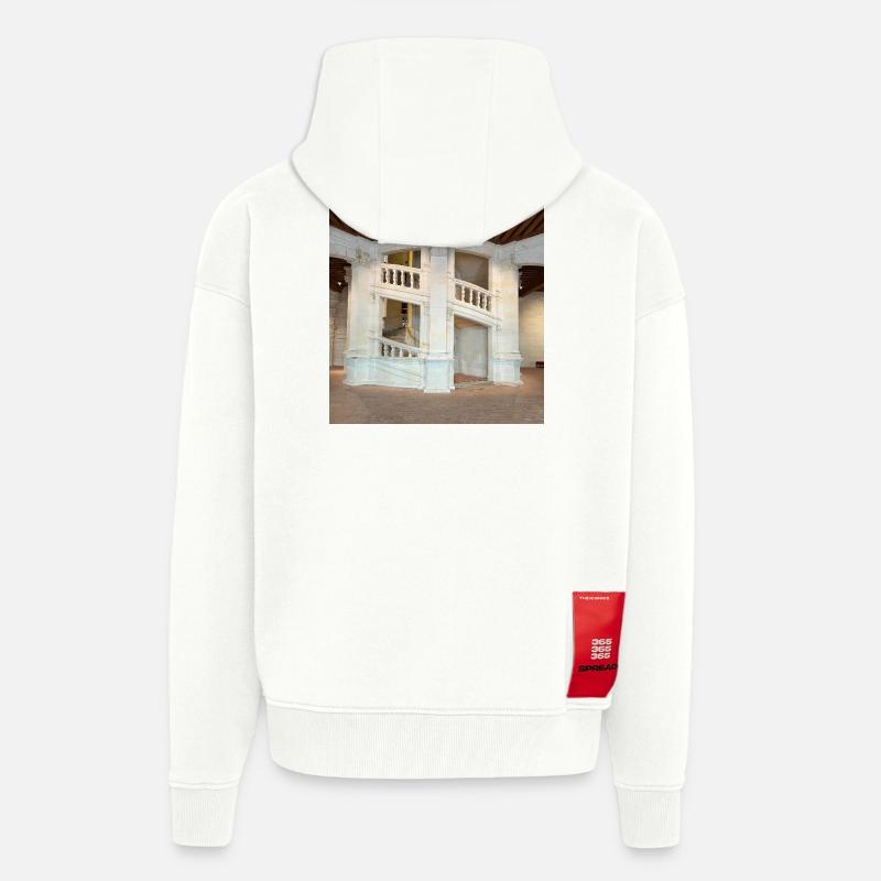 Escalier à double révolution - Veste à capuche bio épaisse oversize fabriqué en UE - OFF WHITE