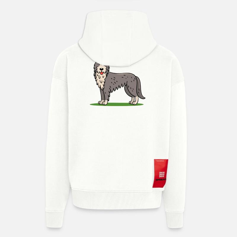 Irischer Wolfshund (Comic) - Zip Hoodie - made by SPREAD - OFF WHITE
