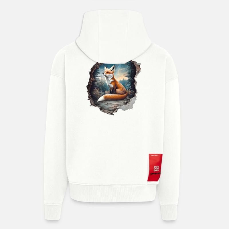 Fuchs Sterne Wald - Zip Hoodie - made by SPREAD - OFF WHITE