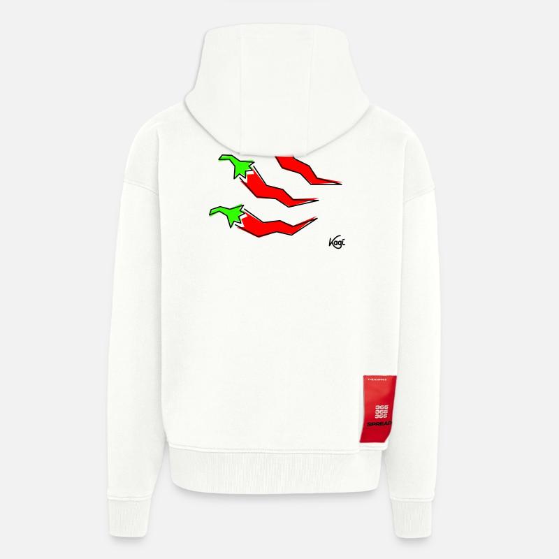 drei Pepperonis - Zip Hoodie - made by SPREAD - OFF WHITE