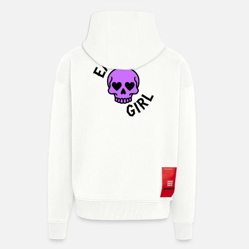 Fille emo - Veste à capuche bio épaisse oversize fabriqué en UE - OFF WHITE