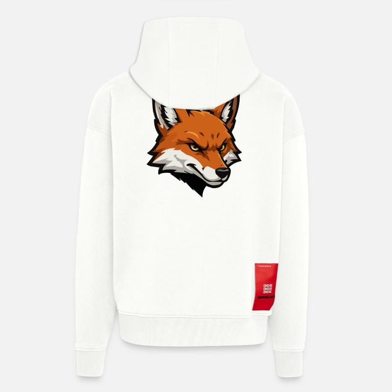 Fox head vector illustration - Zip Hoodie - made by SPREAD - OFF WHITE