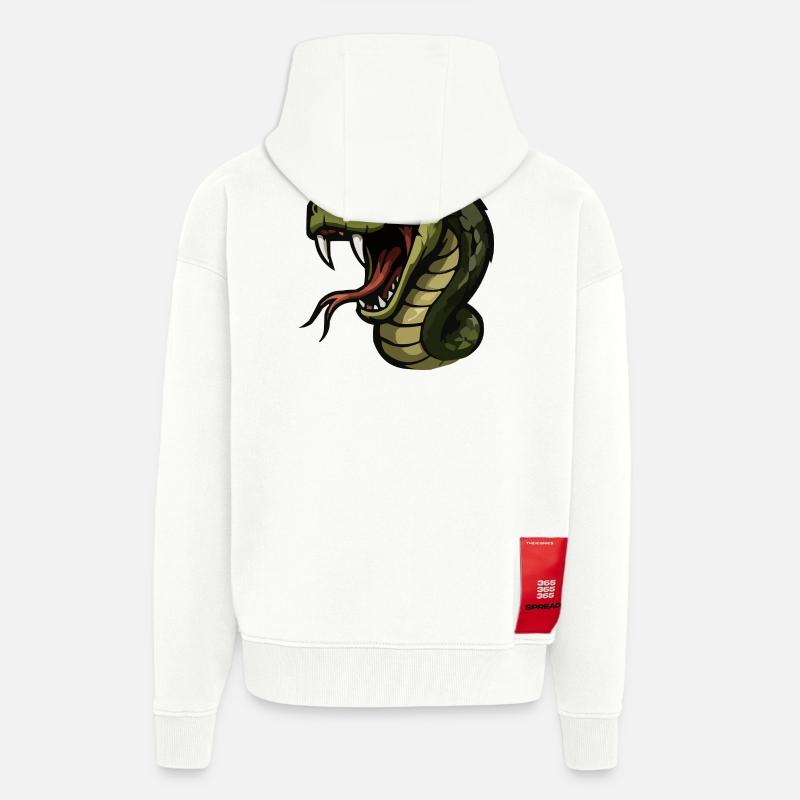 Cobra Head Cartoon Print - Zip Hoodie - made by SPREAD - OFF WHITE