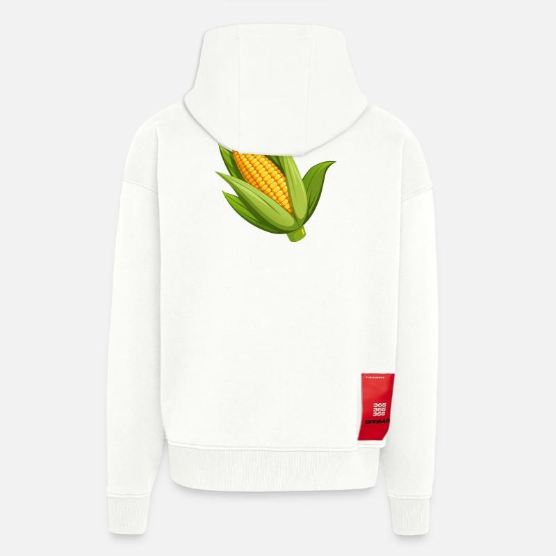 Maïs en épi - Veste à capuche bio épaisse oversize fabriqué en UE - OFF WHITE