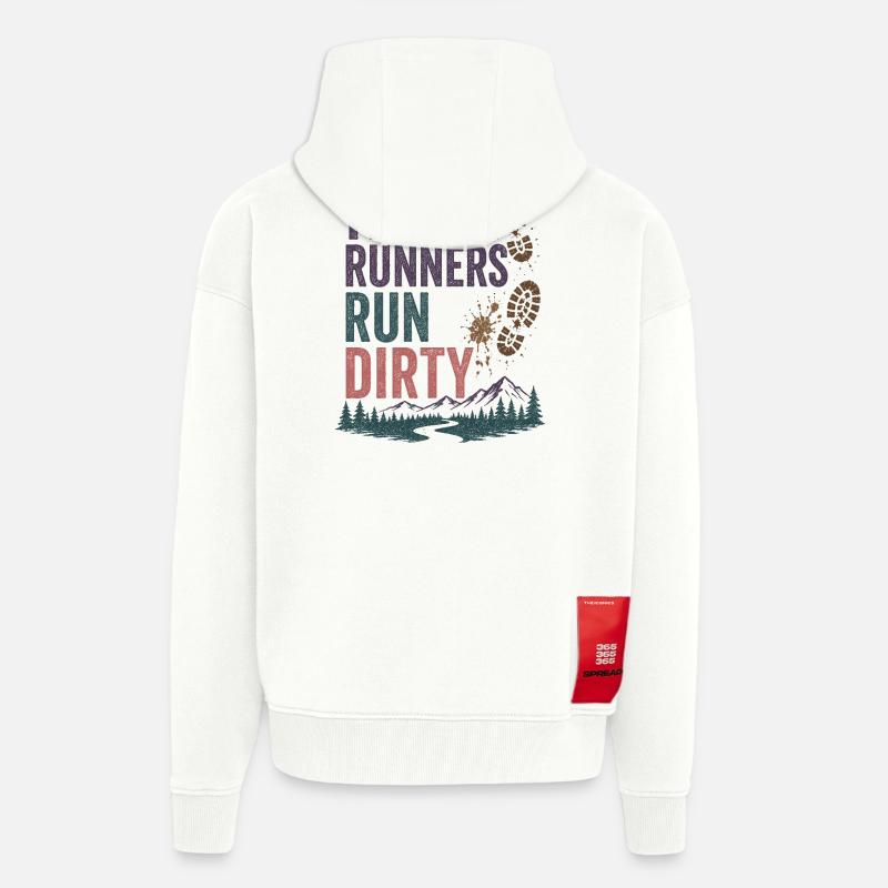 Trailrunner laufen schmutzig - Zip Hoodie - made by SPREAD - OFF WHITE