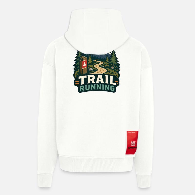 Course sur sentier - Veste à capuche bio épaisse oversize fabriqué en UE - OFF WHITE