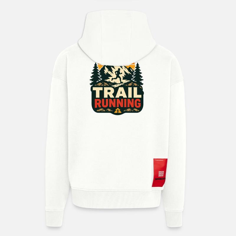 Trail running - Veste à capuche bio épaisse oversize fabriqué en UE - OFF WHITE