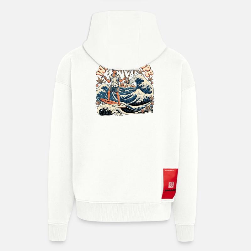 Attends non - Veste à capuche bio épaisse oversize fabriqué en UE - OFF WHITE