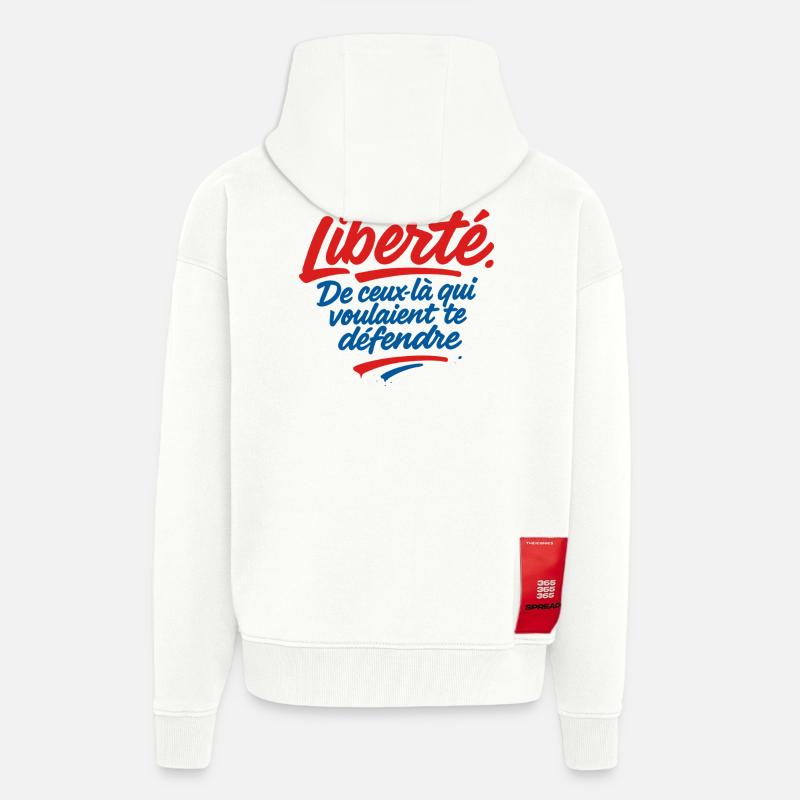 Liberté - Veste à capuche bio épaisse oversize fabriqué en UE - OFF WHITE