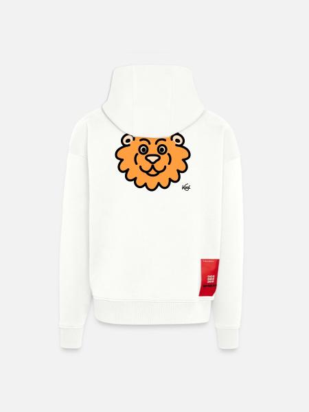 Lion Large - Zip Hoodie - made by SPREAD - OFF WHITE