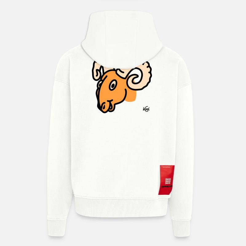 Aries large - Zip Hoodie - made by SPREAD - OFF WHITE
