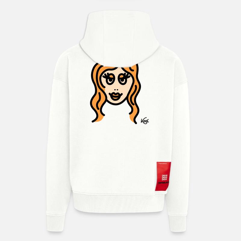 Vierge grande - Veste à capuche bio épaisse oversize fabriqué en UE - OFF WHITE