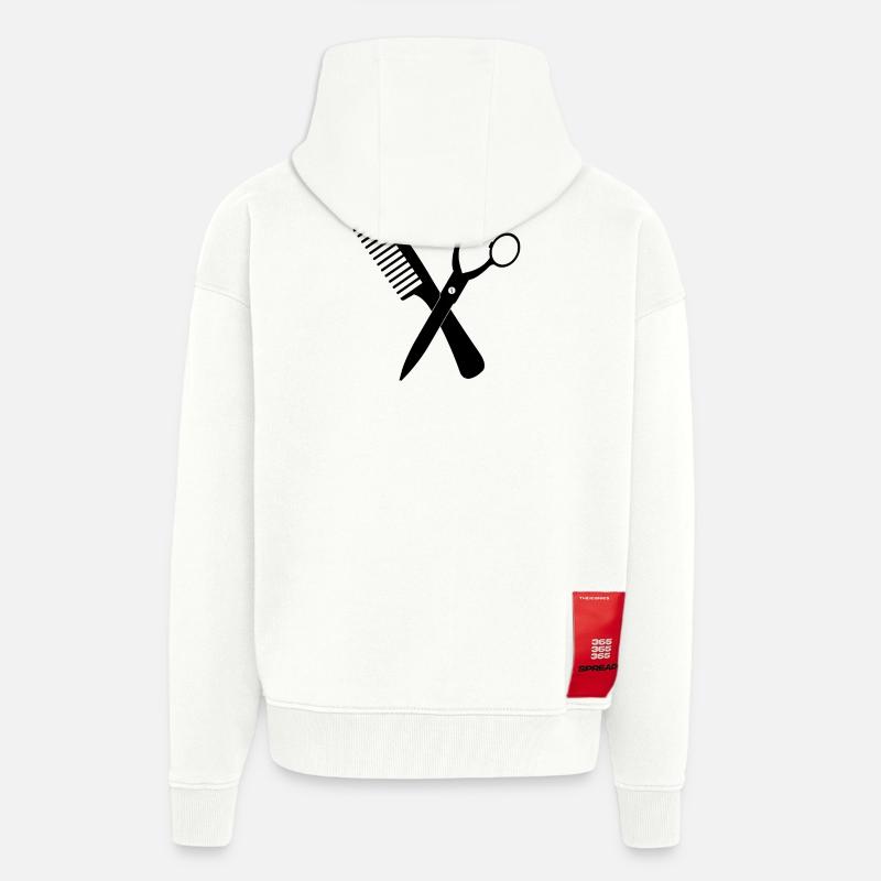Ciseaux croisés - Veste à capuche bio épaisse oversize fabriqué en UE - OFF WHITE