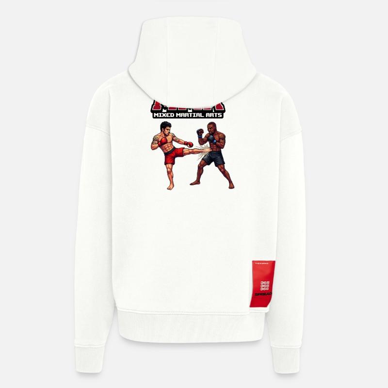 MMA Kampfduell Pixel Stil - Zip Hoodie - made by SPREAD - OFF WHITE