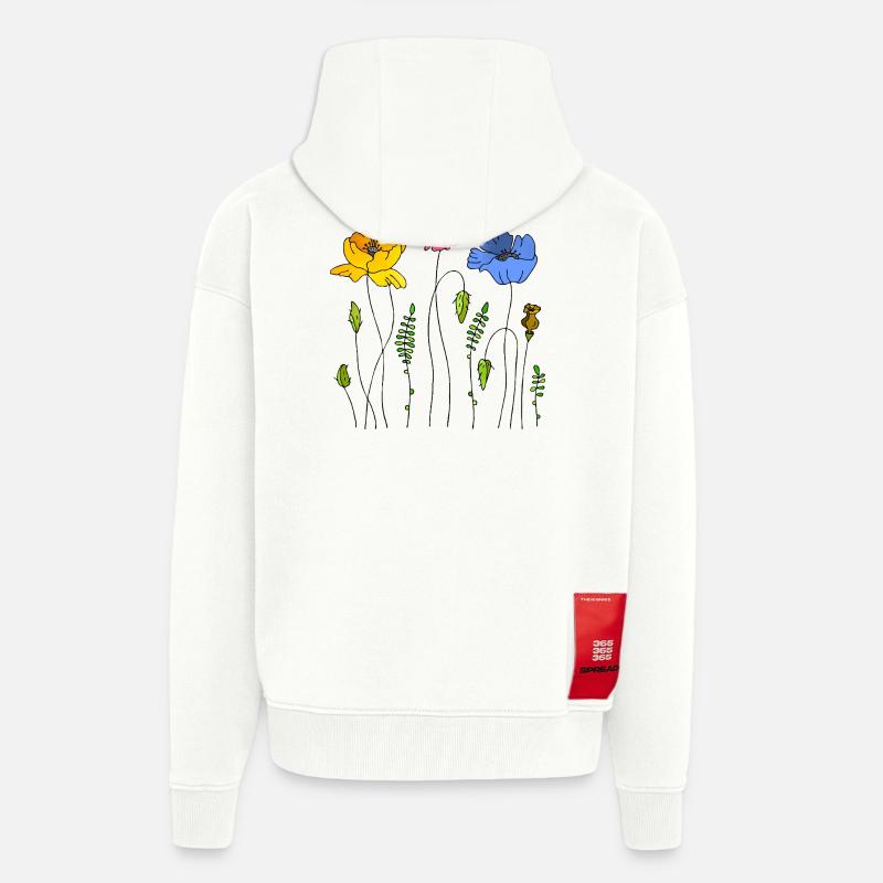 Fleur - Veste à capuche bio épaisse oversize fabriqué en UE - OFF WHITE