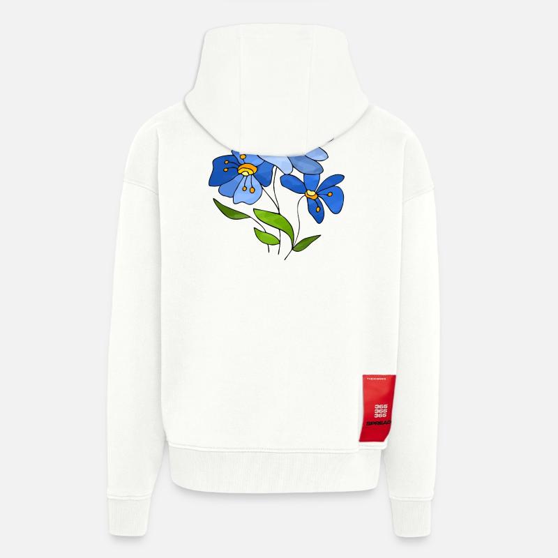 Fleur - Veste à capuche bio épaisse oversize fabriqué en UE - OFF WHITE