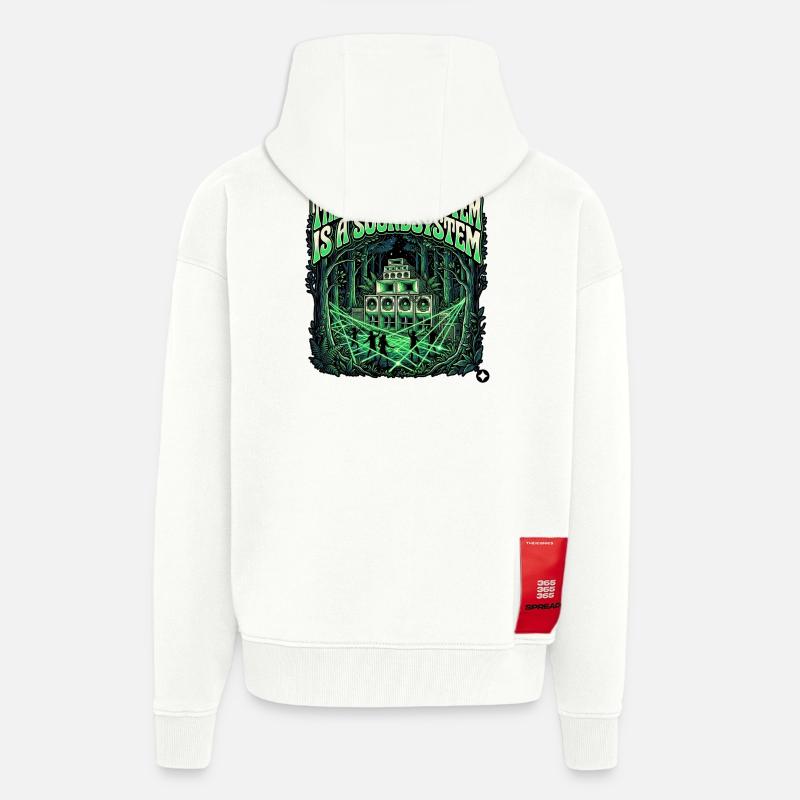 Le seul bon système - Veste à capuche bio épaisse oversize fabriqué en UE - OFF WHITE