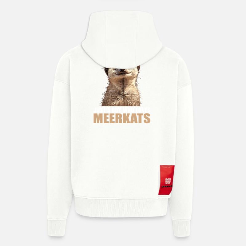 Suricate Erdmännchen - Veste à capuche bio épaisse oversize fabriqué en UE - OFF WHITE