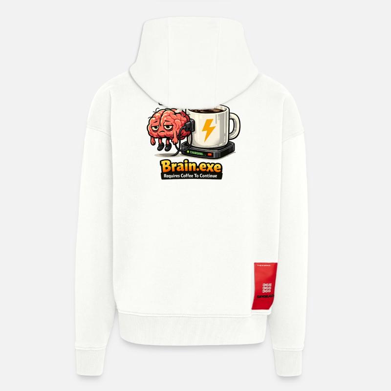 Coffee-driven brain - Zip Hoodie - made by SPREAD - OFF WHITE