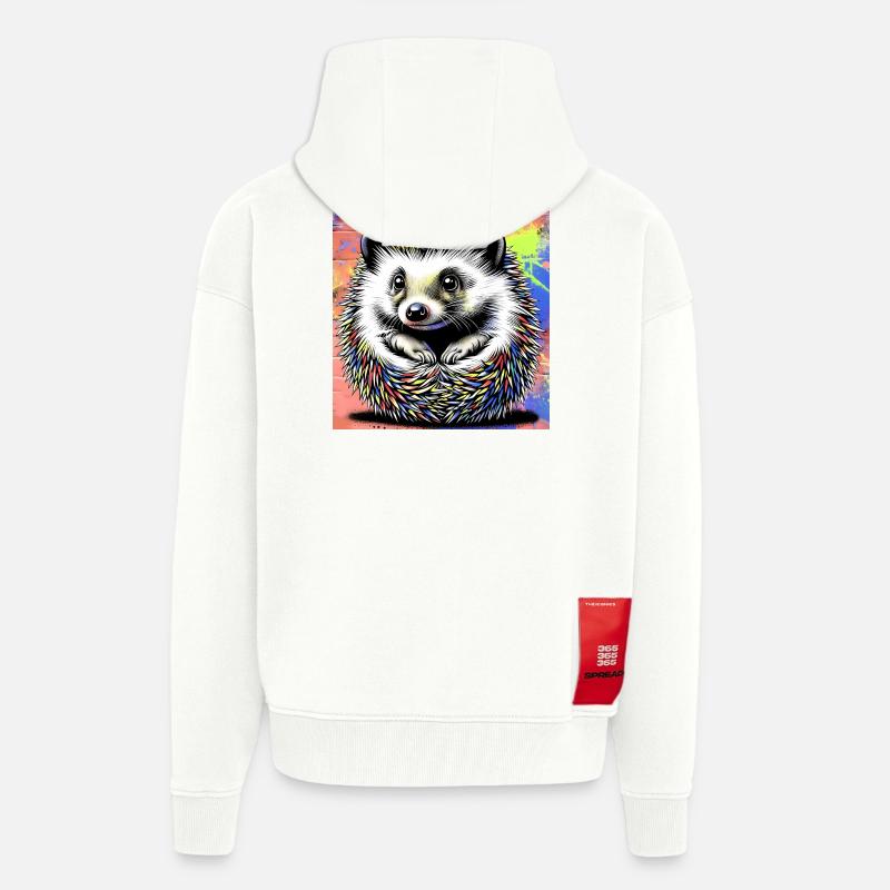 hérisson - Veste à capuche bio épaisse oversize fabriqué en UE - OFF WHITE