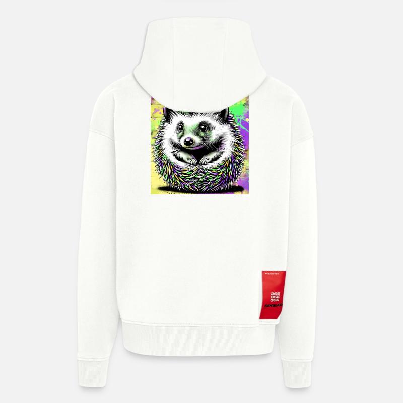 hérisson - Veste à capuche bio épaisse oversize fabriqué en UE - OFF WHITE