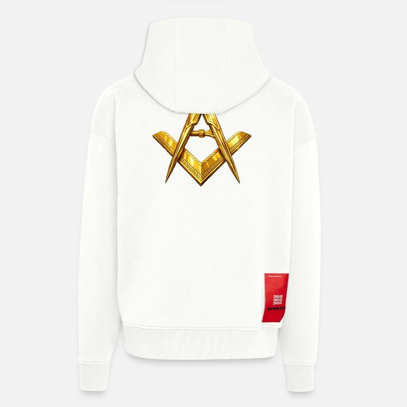 Franc-maçonnerie - Veste à capuche bio épaisse oversize fabriqué en UE - OFF WHITE