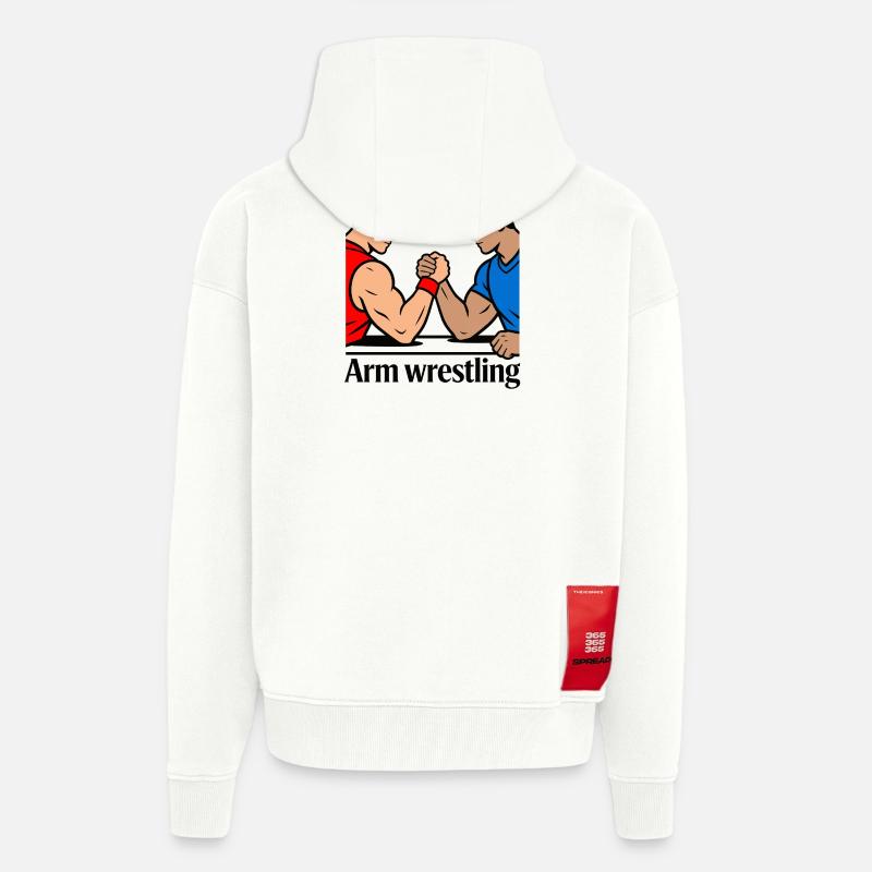 Bras de fer - Veste à capuche bio épaisse oversize fabriqué en UE - OFF WHITE