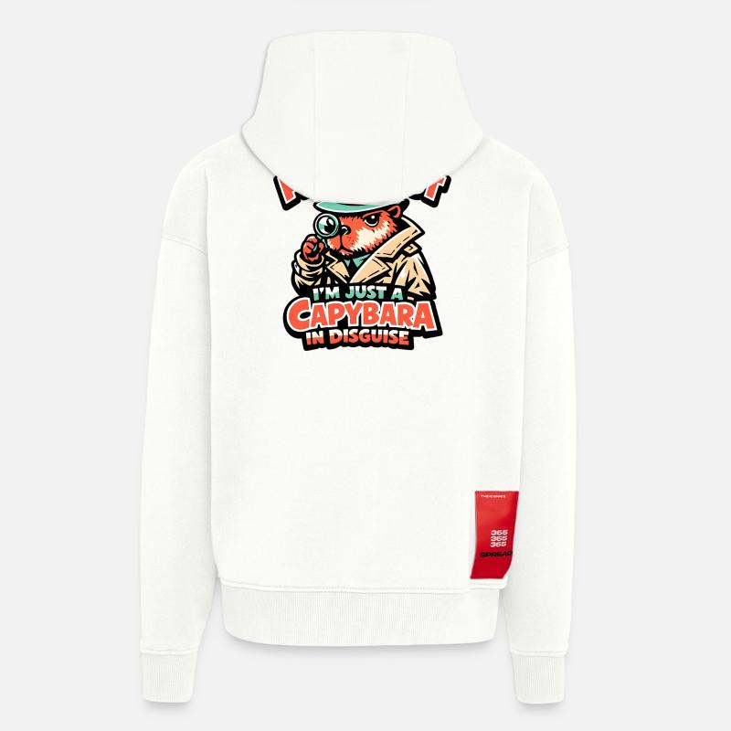 Plot Twist Capybara Detective - Zip Hoodie - made by SPREAD - OFF WHITE