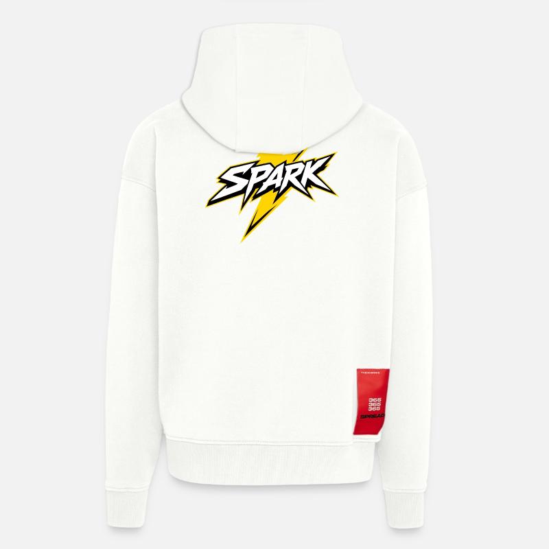 Spark Blitz Comic Logo - Zip Hoodie - made by SPREAD - OFF WHITE