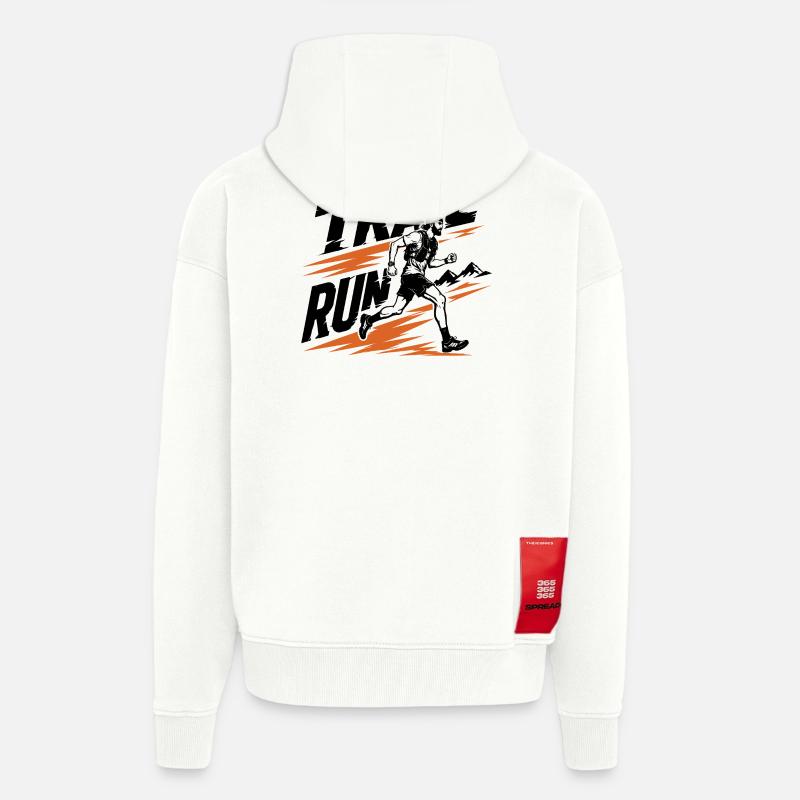course sur sentier - Veste à capuche bio épaisse oversize fabriqué en UE - OFF WHITE