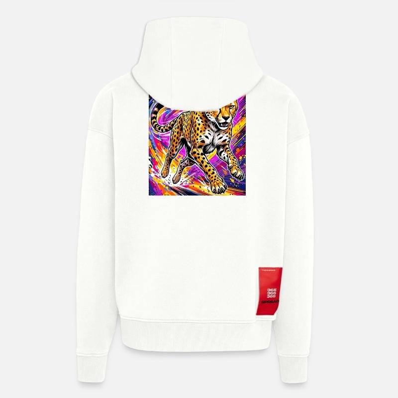 guépard - Veste à capuche bio épaisse oversize fabriqué en UE - OFF WHITE