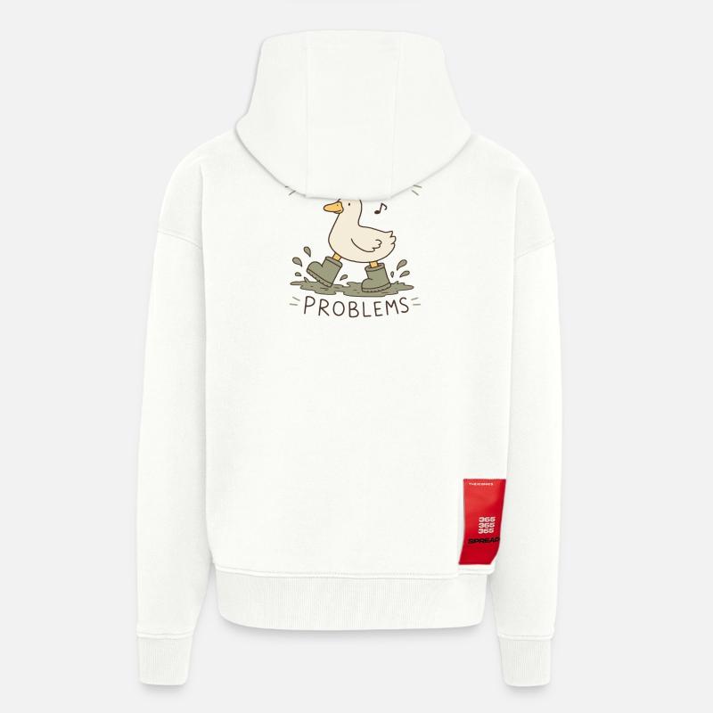 Duck Walking Through Problems - Zip Hoodie - made by SPREAD - OFF WHITE
