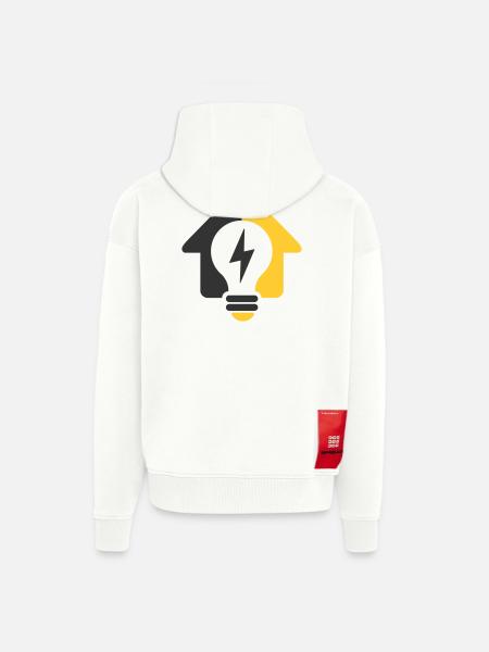 Electric Home Light Bulb Logo - Zip Hoodie - made by SPREAD - OFF WHITE