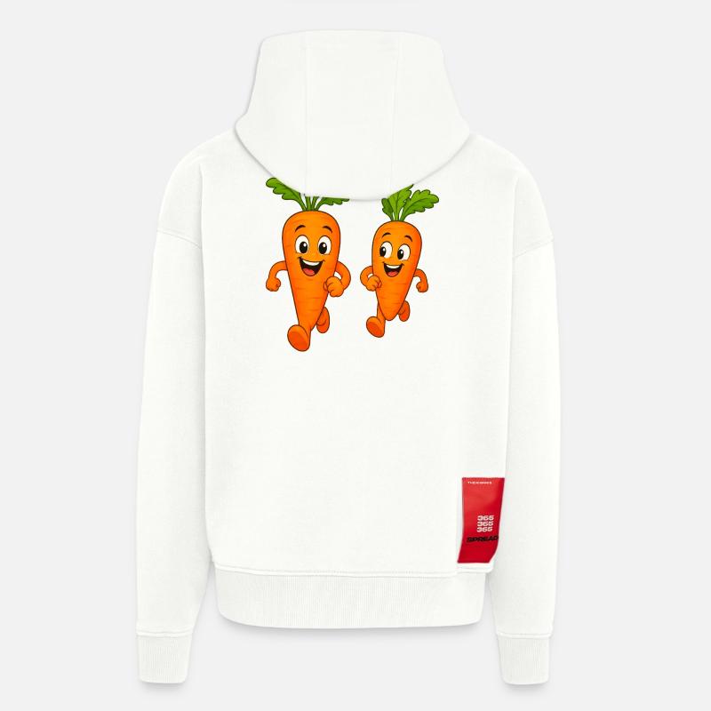 Carrots while jogging - Zip Hoodie - made by SPREAD - OFF WHITE
