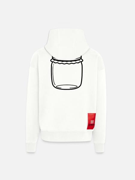 Jam Jar Outline - Zip Hoodie - made by SPREAD - OFF WHITE