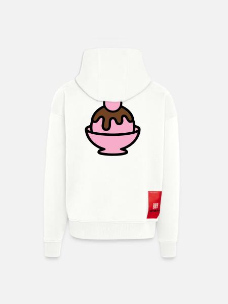 Sundae Cherry Artwork - Zip Hoodie - made by SPREAD - OFF WHITE