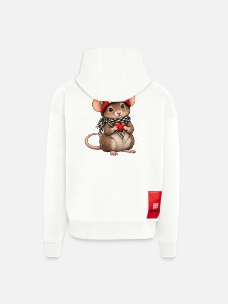 Maus gegen Rechts - Zip Hoodie - made by SPREAD - OFF WHITE