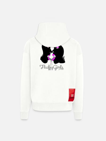 fluffy girls - Zip Hoodie - made by SPREAD - OFF WHITE