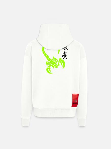 skorpion_kanji_02 - Veste à capuche bio épaisse oversize fabriqué en UE - OFF WHITE
