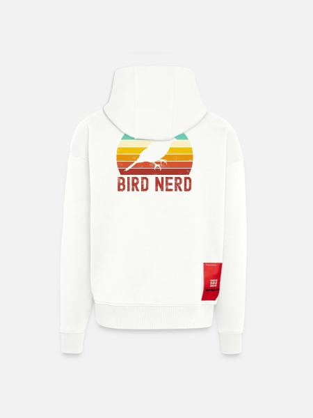 Oiseaux oiseaux - Veste à capuche bio épaisse oversize fabriqué en UE - OFF WHITE