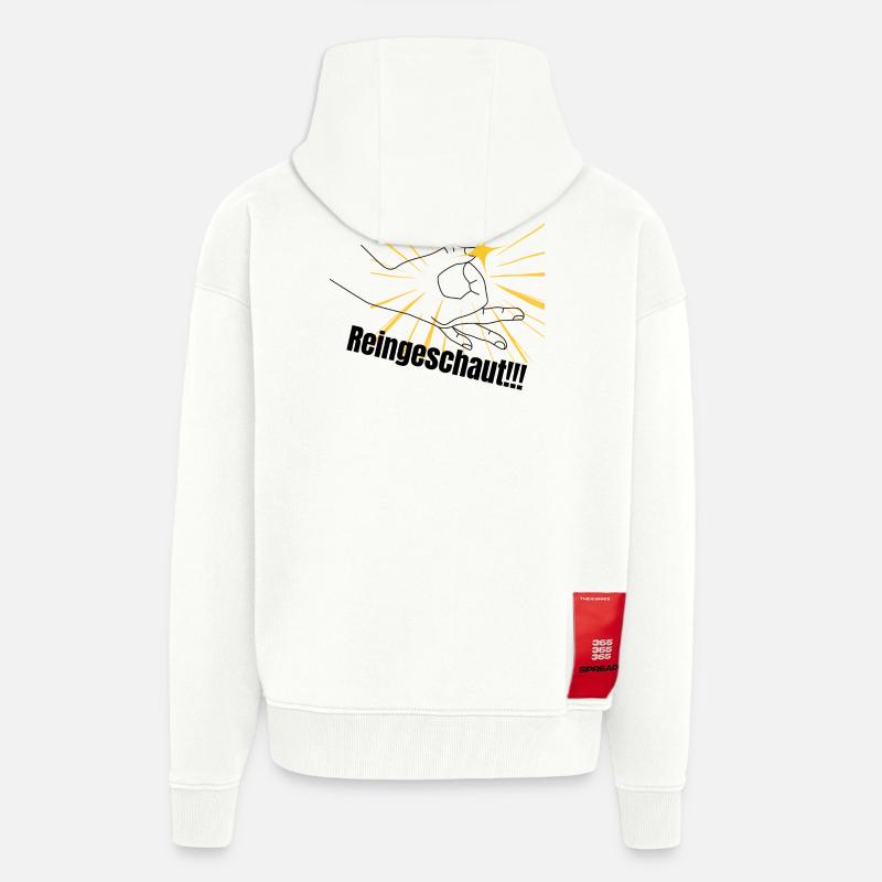 Poing de force dans l’auréole - Veste à capuche bio épaisse oversize fabriqué en UE - OFF WHITE