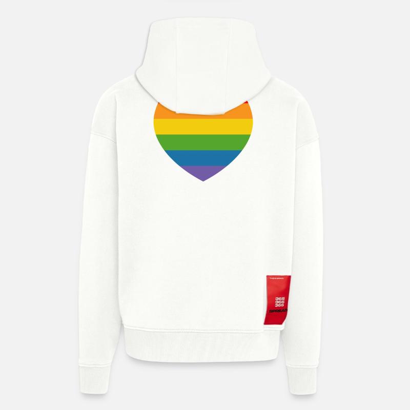 LGBT CSD TShirt Regenbogen HERZ - Zip Hoodie - made by SPREAD - OFF WHITE