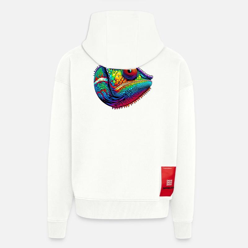 Caméléon - Veste à capuche bio épaisse oversize fabriqué en UE - OFF WHITE