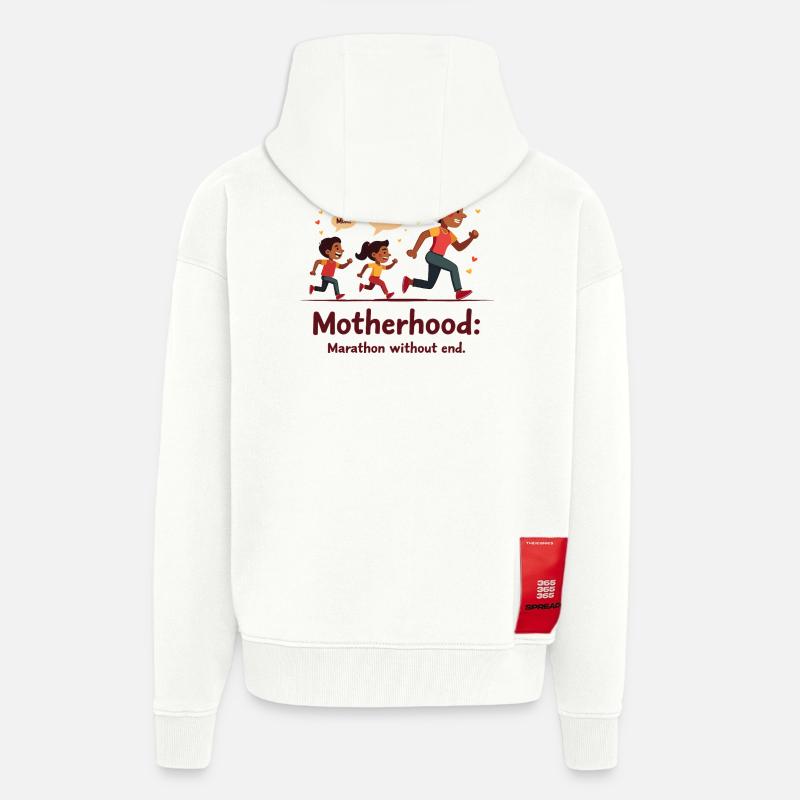 Muttersein: Marathon ohne Ende. - Zip Hoodie - made by SPREAD - OFF WHITE