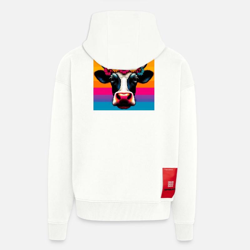 cow - Zip Hoodie - made by SPREAD - OFF WHITE