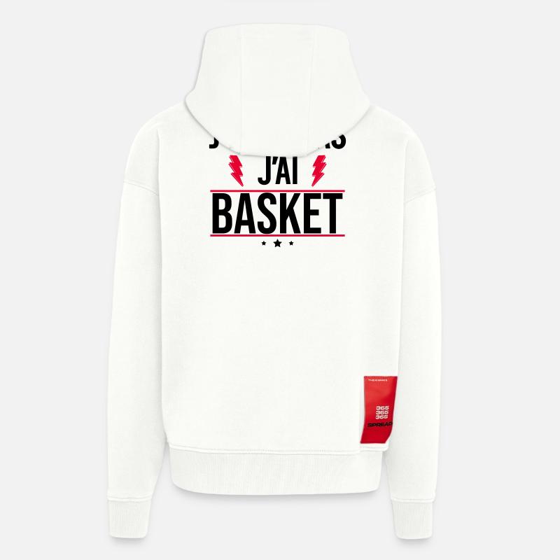 J’peux pas j’ai basket Humour Basket - Veste à capuche bio épaisse oversize fabriqué en UE - OFF WHITE