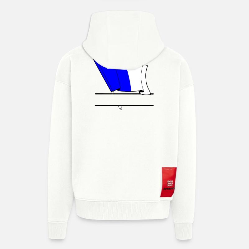 Drapeau Personnalisé de Spa - Veste à capuche bio épaisse oversize fabriqué en UE - OFF WHITE